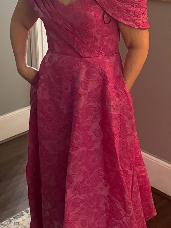 Theia Marlene Cloud Jacquard Evening Gown - Picture 3 of 5